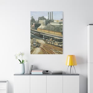 Industrial Bethlehem PBNE Railroad Canvas Art, Unique Home Decor, Wall Art, Gifts for Industrial Enthusiasts, Living Room Decor