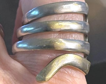 Upcycled Stainless Steel Pinky Finger Ring, Flatware Jewelry For Man or Woman