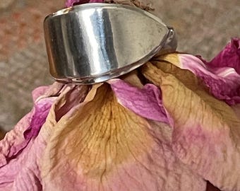 Upcycled Silverplate Original Rogers Spoon Ring for Him or Her Size 9 1/4, Flatware Jewelry, Statement Ring