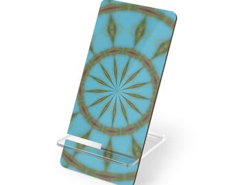 Bohemian Mobile Display Stand for Smartphones, Desk Accessory, Phone Holder, Unique Gift for Tech Lovers, Home Office Decor