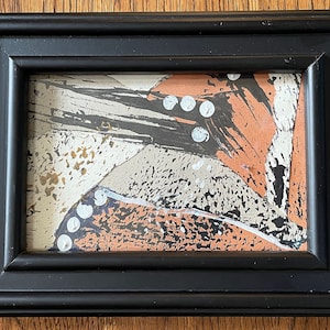 Framed Art, Mixed Media Collage and Acrylic Paint Art Series 1, Home Decor, Housewarming Gift, Shelf Art, Miniature Art
