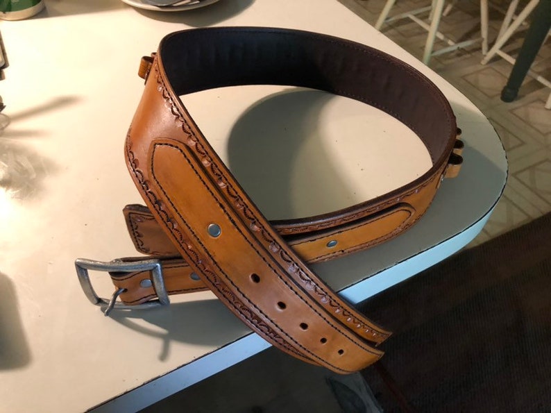 Custom Hand Tooled Western Gun Belt Cowboy Action Etsy