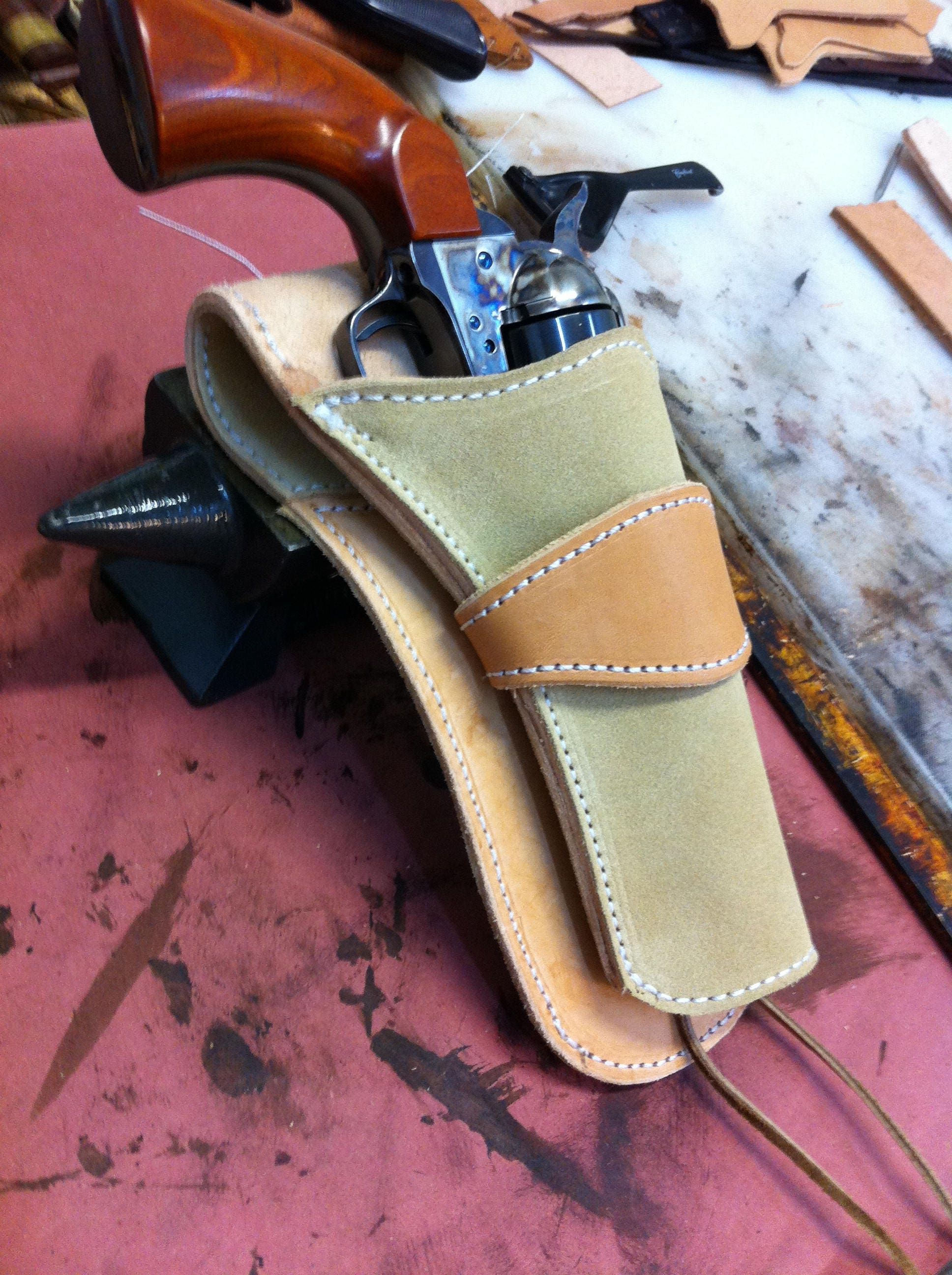 Making a Leather Cowboy Action Fast Draw Holster and Belt 