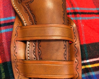 Classic Western Holster Cheyenne style double strap holster with closed toe