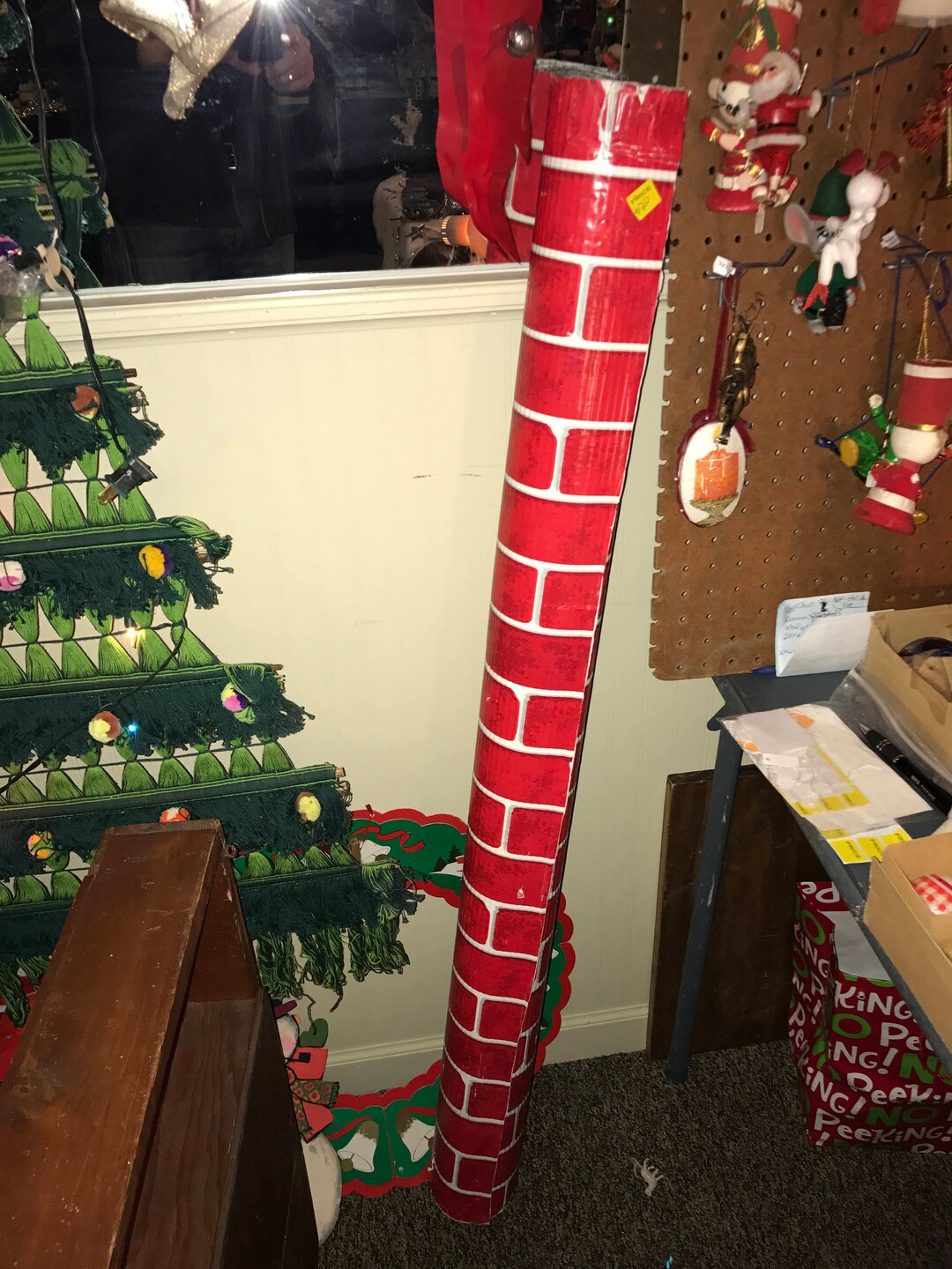 Vntg Christmas BRICK Fireplace Paper Roll 47.5h Etsy