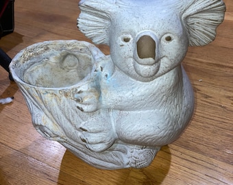 Vntg Royal Haeger Koala Bear Planter Bennington Glaze Pottery