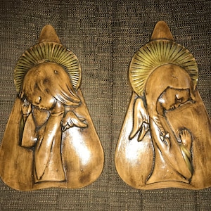 MCM Angels Chalk Ware Girl Praying Vntg