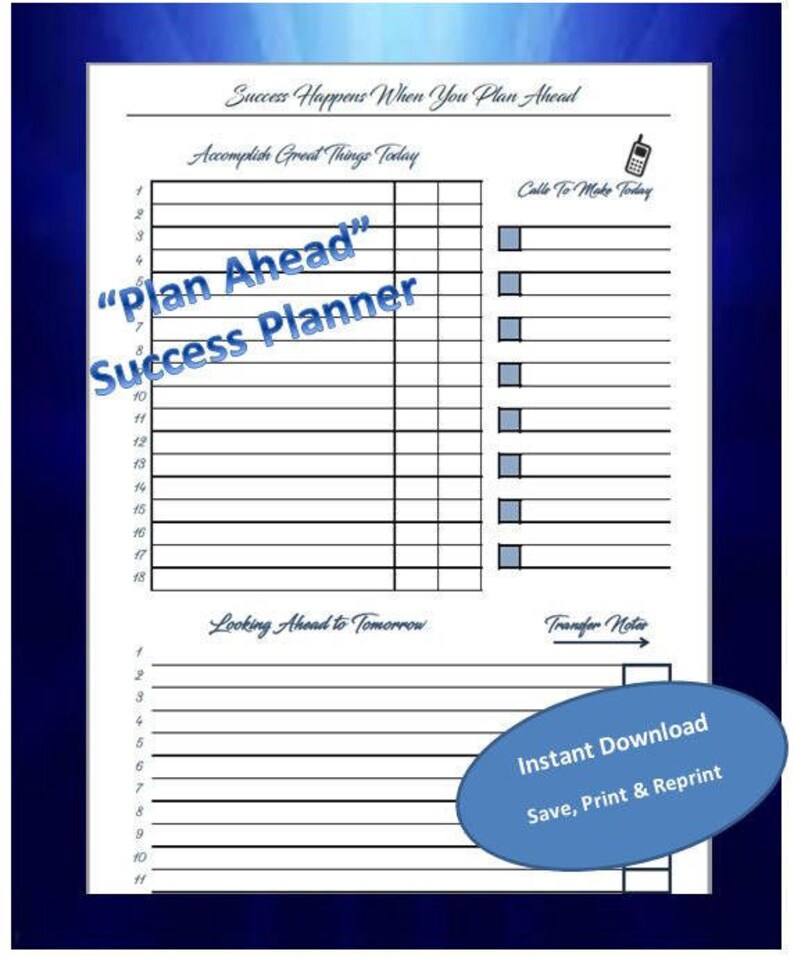 Plan Ahead Success Planner Etsy