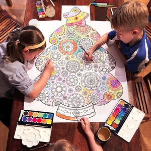 GIANT Poster | Mandala Christmas Tree to COLOR IN