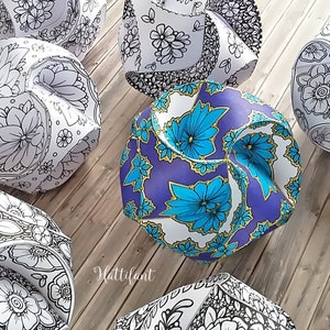 Triskele Paper Globes Flower Edition Seasonal Ornaments 3D Paper Craft 3D Coloring Pages image 2