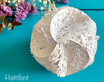3D Paper Cut | 3D Flower Triskele Paper Globe | Paper Ornament | Paper Ball | Paper Orb