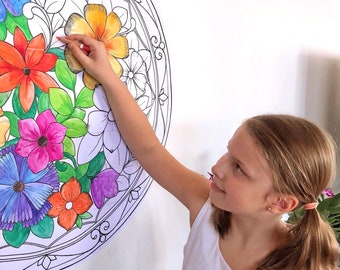 GIANT Poster | Flower Mandala to COLOR