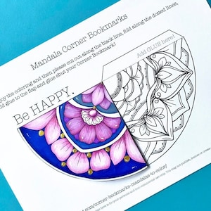 CORNER BOOKMARK | Mandalas to Color & Craft - Instant Download