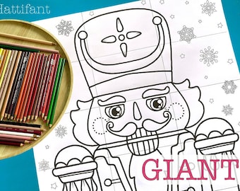 GIANT Poster | Nutcracker to assemble and color | Instant Download | Print at home