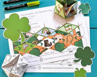 St. Patrick's Day Kaleidocycle Paper Toy