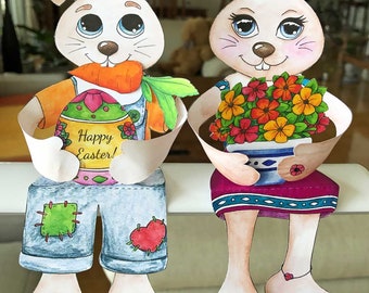 XYTAHDM Carino Pasqua Orecchini Coniglietto Rosa Arco Coniglietto Carota Dangle Orecchini Perla Coniglio Animale Orecchini a goccia Piccolo Bowknot dichiarazione Orecchini Gioielli per le donne