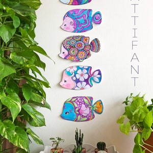 DECORATION Fish Coloring Pages to create Sun Catchers, Mobiles, Garlands and Wall Art image 2