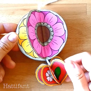 Mongolfiere Mandala di Hattifant Decorazione artigianale in carta Ghirlanda mobile da colorare 3D