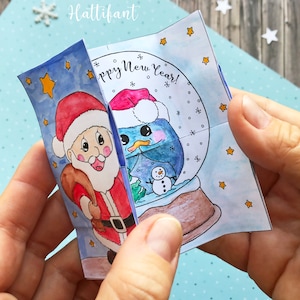 Cartes de Noël sans fin à colorier et à fabriquer image 1