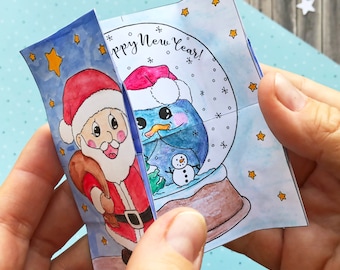 Cartes de Noël sans fin à colorier et à fabriquer