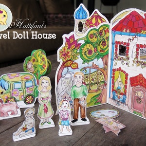 Figuras y accesorios para casas de muñecas DIY imprimibles en cartón