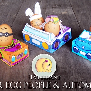 Automóviles con forma de huevo de Pascua para hacer tú mismo: imprimibles