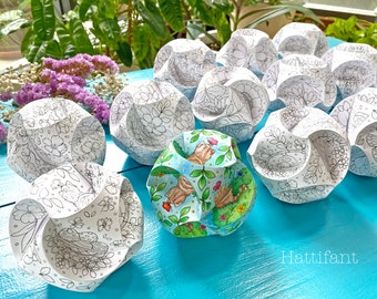 Triskele Paper Globes - Easter, Spring & Summer - Paper Balls - Paper Baubles - Paper Ornaments - 3D Paper Art - to Color and Craft