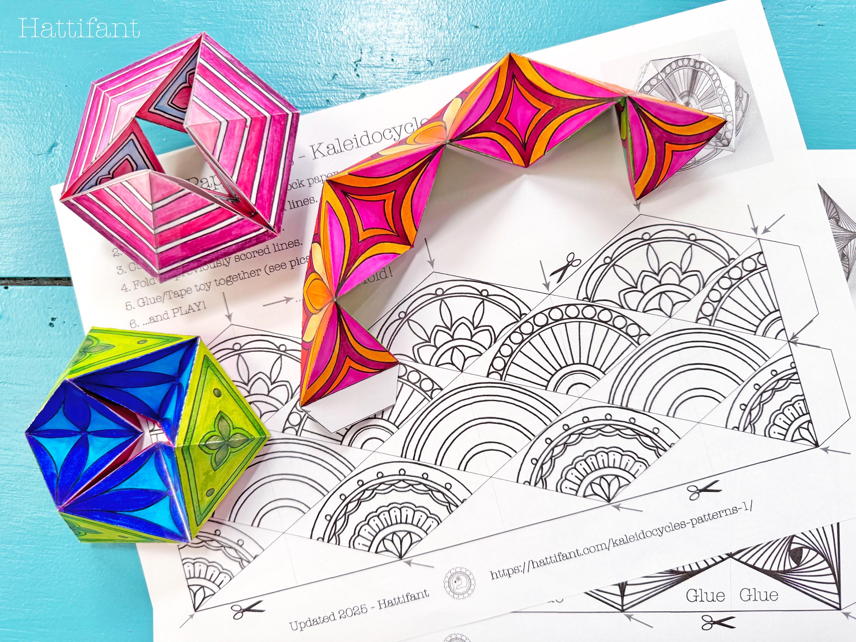 Paper Toy Kaleidocycles / Flextangles Patterns I Series a Paper