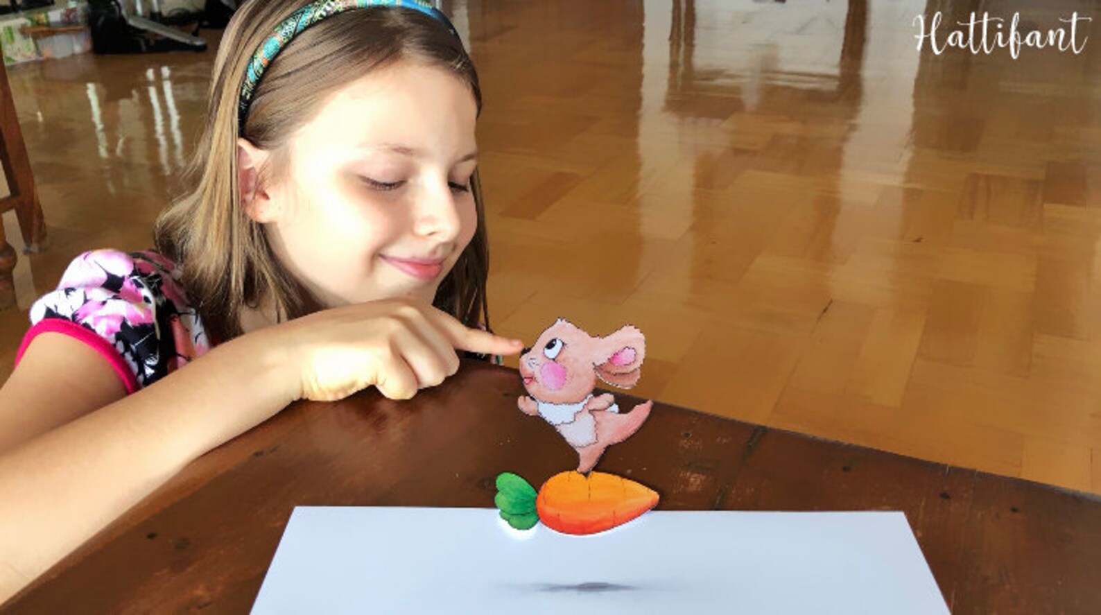 Anamorphic Easter Bunny Coloring Pages Optical Illusion Easter ...