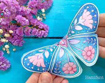 3D Butterflies with a Scandinavian Folk Art Feel - a Paper Craft - with templates and instructions