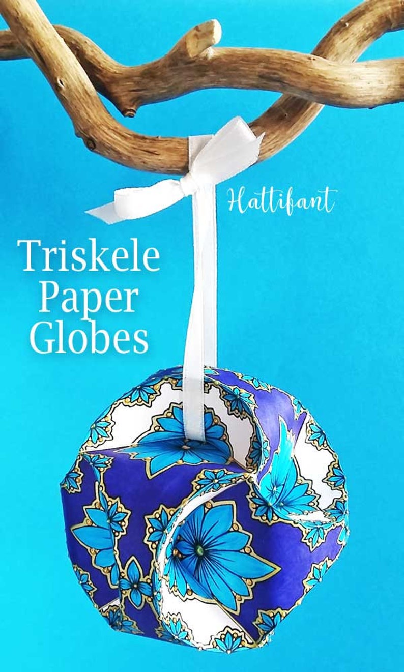 Triskele Paper Globes Flower Edition Seasonal Ornaments 3D Paper Craft 3D Coloring Pages image 4