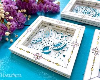 3D PAPER CUT | 3D Paper Frames Spring Feel