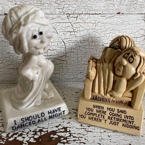 Vintage Statue Saying Figurine Sayings circa 1970’s PAULA 1972 W 283 Wallace Berries Set of 2