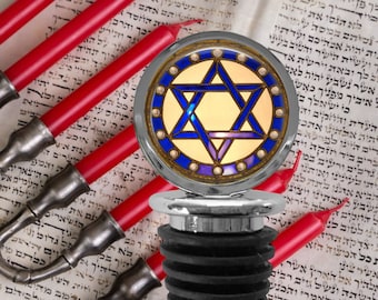 Star of David WINE STOPPER - Jewish Wine - Religious Wine Gift - Judiasm - Star of David Gift - Hanukkah Wine Gift - Chanukah - Pesach Wine