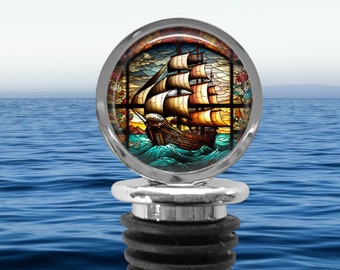 Sailing Ship Wine Bottle Stopper - Mariner Gifts - Boat Lover Gift - Pirate Ship - Sailor Gift - Boater Gift for Him - Whiskey Cork