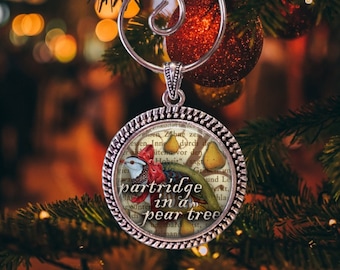 12 Days of Christmas Ornament: Partridge in a Pear Tree - Heirloom Xmas Decor