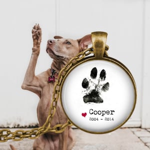 Personalized Pet Paw Print Jewelry - Your Pet's Paw Print with Name - Passing of Pet - Cat Paw Print Keepsake - Fur Baby Memorial