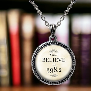 Fairy Tales Library Pendant Necklace: Dewey Decimal 398.2 Jewelry