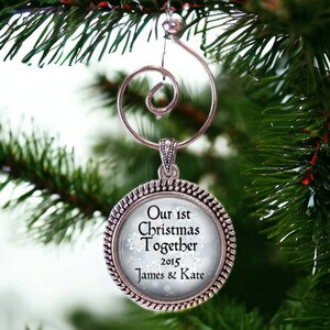 OUR FIRST Christmas Ornament Our First Christmas Together Glass Photo ...
