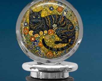 Black Cat Wine Stopper: Gustav Klimt Bar Accessory