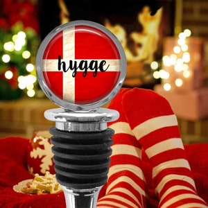 Danish Flag Wine Stopper: Hygge Holiday Bottle Cork