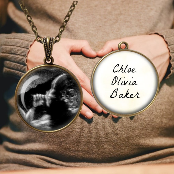 Collier pendentif SONOGRAMME et prénom pour bébé Faire-part de grossesse  Bijoux à ultrasons Bijoux pour bébé Future maman Cadeau personnalisé -   Canada