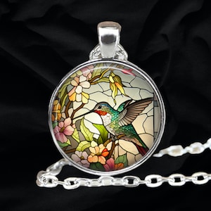 Hummingbird Necklace - Humming Bird Lover Gift - Tropical Flower - Birder Gifts - Birding - Gifts for Her - Orthinology