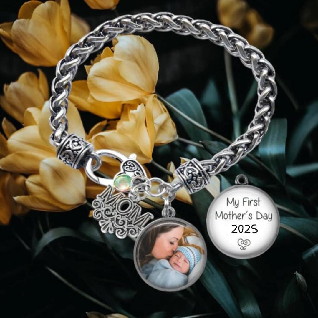 Mother's PHOTO Charm Bracelet First Mother's Day Gift for Mom