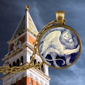 Mythical Winged Lion - St Marks Lion - Leo Pendant - Saint Marks Venice - Lion Pendant - Lion Jewelry - Leo Birthday Gift - Lion Necklace