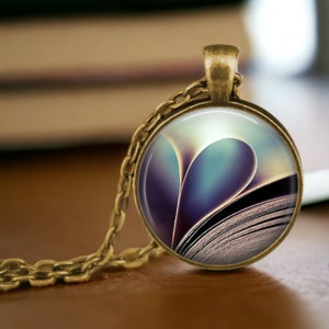 Love Books Necklace - Literary Jewelry - Book Pages Heart Pendant - Reading Jewelry - Love to Read Gift - Reader Gift - Bookish Jewelry