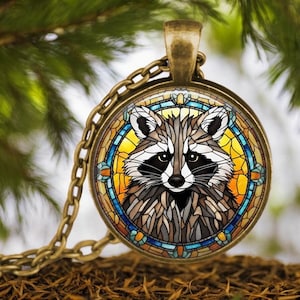 RACCOON Necklace - Raccoon Lover Pendant - Wildlife Lover - North American Woodland Animals - Gifts for Friends - Girl Gift - Cute Animals