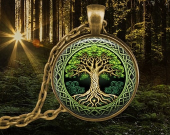 Celtic Tree of Life Necklace: Irish Art Jewelry, Family Tree Pendant
