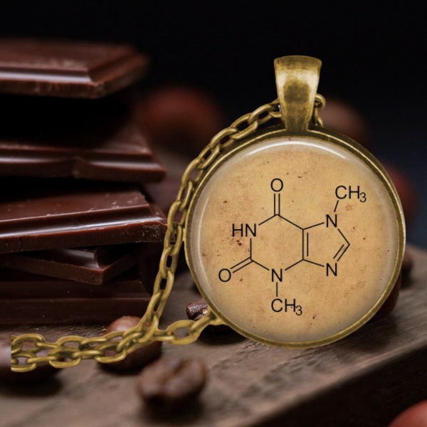 Chocolate Chemistry Molecule - Chocolate Lover Gift - Chocolate Pendant - Chocolate Molecular Structure - Cocoa - Chocolate Necklace