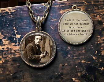 Edgar Allan Poe Tell Tale Heart Necklace: Literary Gift for Book Lovers
